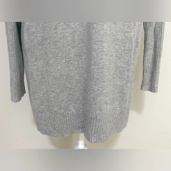 Crown & Ivy Womens OX Solid Gray Gray Long Sleeve Cowl Neck Sweater Cabincore - Picture 6 of 12